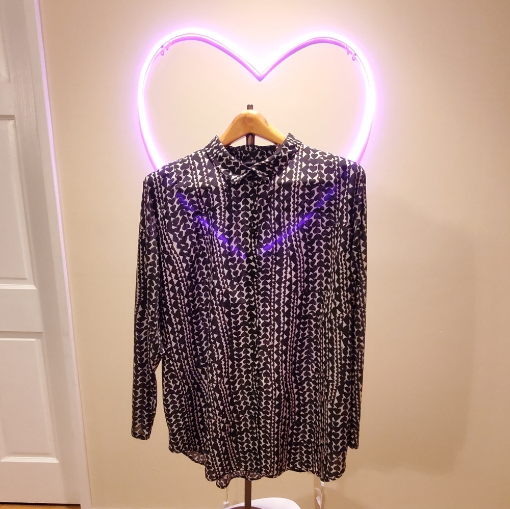 H&M ❤ heart button down shirt tunic